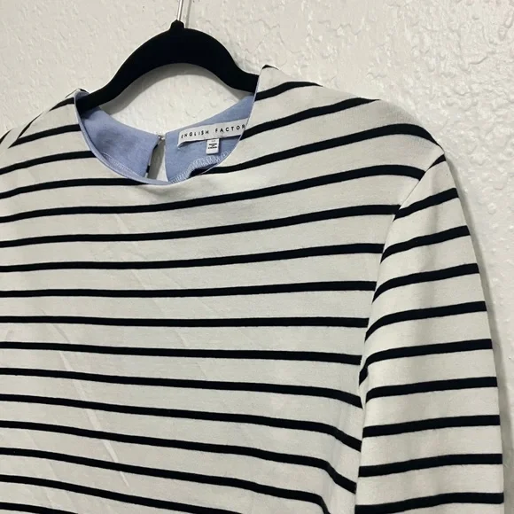 English Factory Striped Long Sleeve Top with Blue Hem - Picture 8 of 12